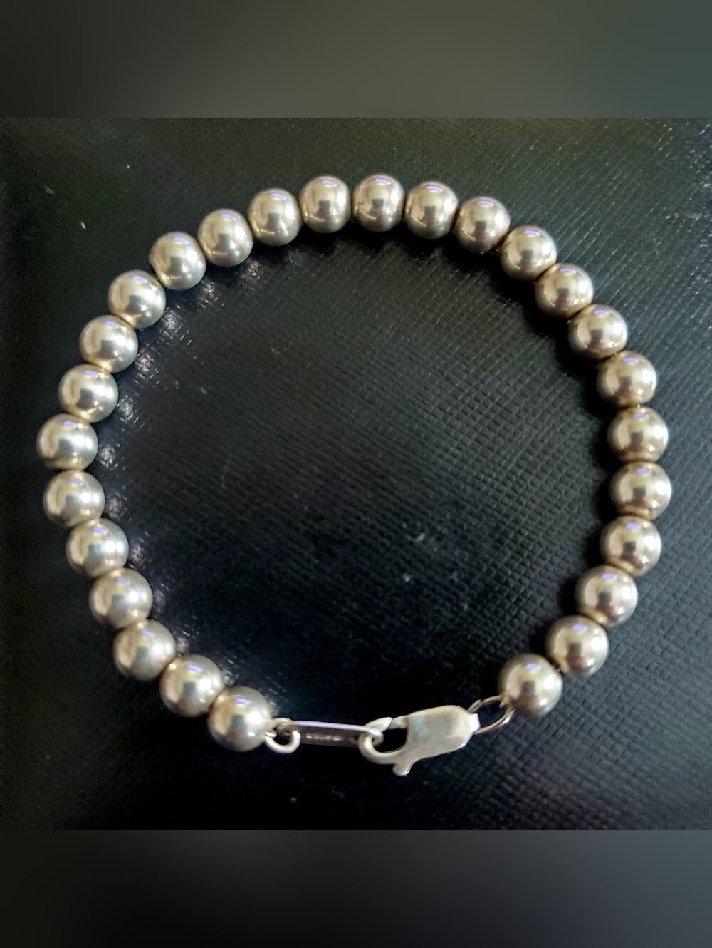 Vintage Sterling Silver 925 Beaded Bracelet 6.4 grms , 7"